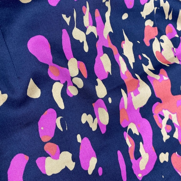 David Mister Pink Cream & Pink Splatter Paint in Navy Sleeveless Dress Sz 4 - Picture 2 of 10